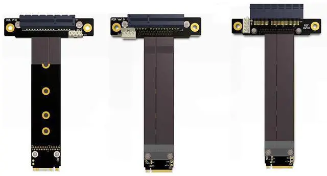 Alt view image 4 of 5 - ADT-LINK Riser PCIe X4 3.0 PCI-E 4X to M.2 NGFF NVMe M Key 2280 Riser Card Gen3.0 Cable M2 Key-M PCI-Express Extension Cord 32G/BPS (15CM,R42SF)