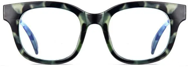 Main image of ANRRI Blue Light Blocking Glasses for Women and Men, Oversized Blue Light Computer Glasses, Tortoise-Green Frame