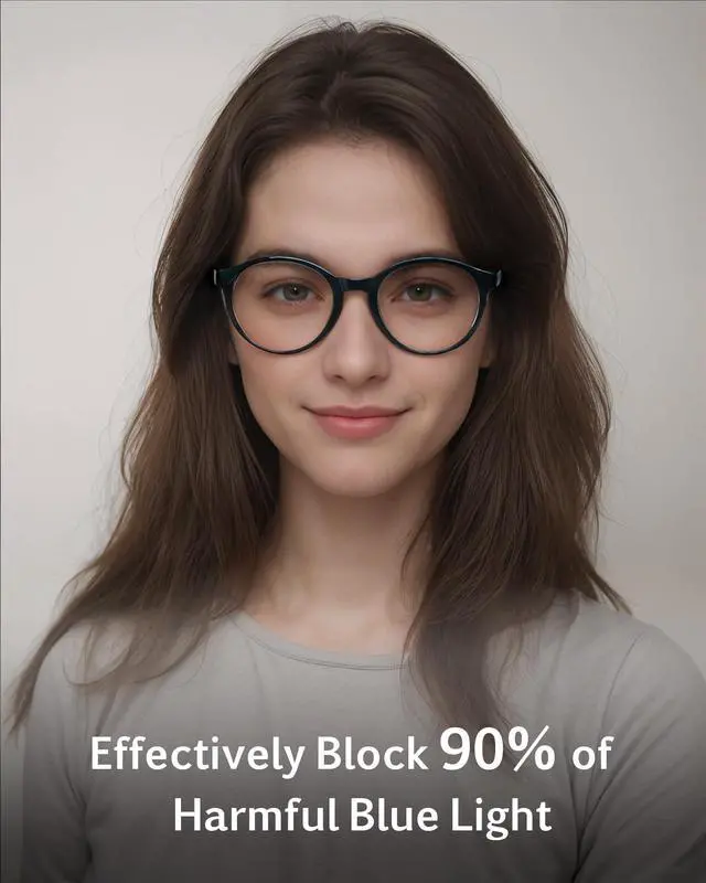 Alt view image 3 of 5 - ANRRI Retro Round Blue Light Blocking Glasses Women Men Computer Eyeglasses Anti Blue Light Glasses with Anti Eyestrain & UV Glare for Gaming Black Frame