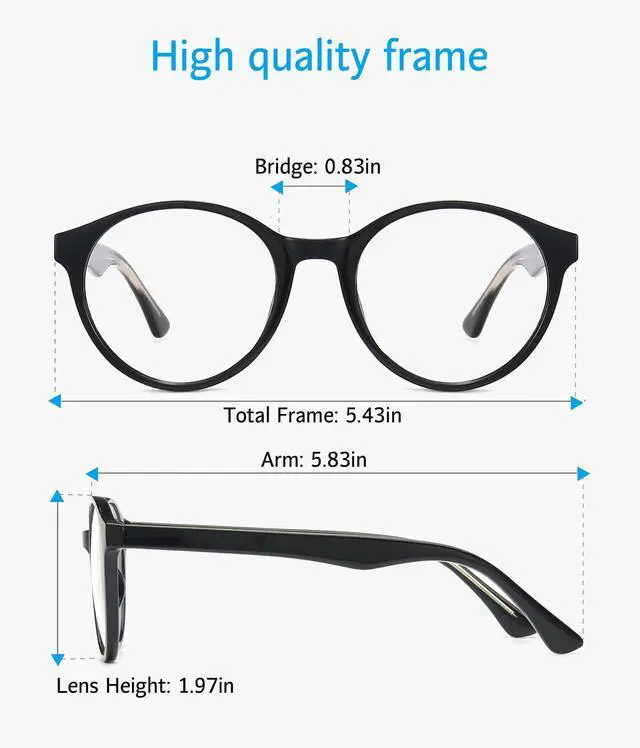 Alt view image 4 of 5 - ANRRI Retro Round Blue Light Blocking Glasses Women Men Computer Eyeglasses Anti Blue Light Glasses with Anti Eyestrain & UV Glare for Gaming Black Frame