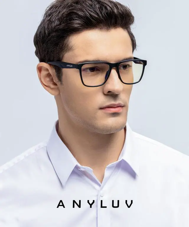 Alt view image 2 of 5 - ANYLUV Blue Light Glasses for Men & Women, Stylish Blue Light Blocking Glasses, UV400 Protection & Anti Eyestrain Eyewear