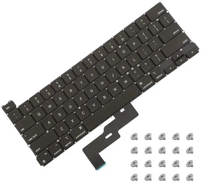 Main image of New Keyboard (US English) + Screws Kit EMC 3578 Replacement for MacBook Pro 13" A2338 2020 Keyboard US Layout