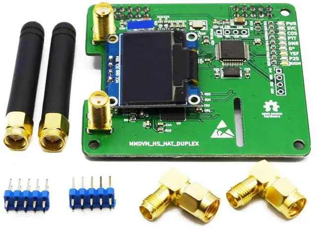Alt view image 2 of 5 - AURSINC MMDVM Duplex Hotspot Module Dual Hat V1.5.2 with 0.96 OLED Display Support P25 DMR YSF NXDN DMR Slot 1 + Slot 2 for Raspberry Pi, Pi Zero (with OLED)
