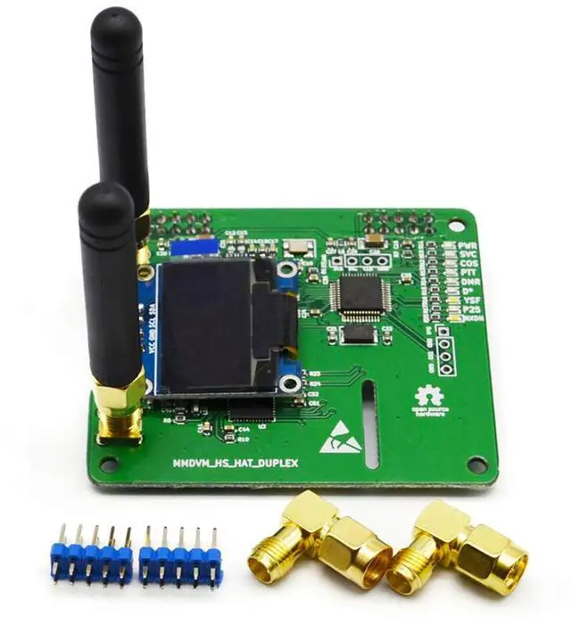 Alt view image 3 of 5 - AURSINC MMDVM Duplex Hotspot Module Dual Hat V1.5.2 with 0.96 OLED Display Support P25 DMR YSF NXDN DMR Slot 1 + Slot 2 for Raspberry Pi, Pi Zero (with OLED)