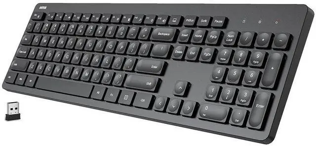 Main image of Arteck 2.4G Wireless Keyboard Ultra Slim Full Size Keyboard with Numeric Keypad and Media Hotkey for Computer/Desktop/PC/Laptop/Surface/Smart TV and Windows 11/10/ 8/7