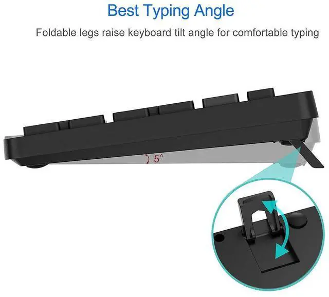 Alt view image 3 of 5 - Arteck 2.4G Wireless Keyboard Ultra Slim Full Size Keyboard with Numeric Keypad and Media Hotkey for Computer/Desktop/PC/Laptop/Surface/Smart TV and Windows 11/10/ 8/7