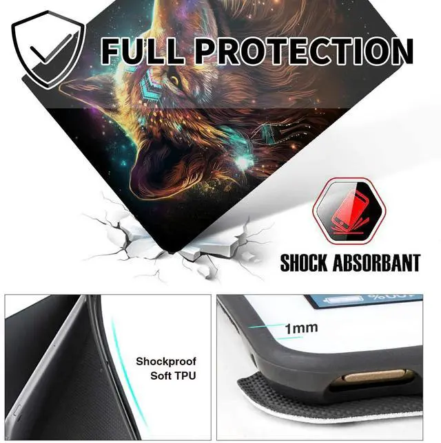 Alt view image 5 of 5 - BEOTIWAD for All-New  Fire Max 11 Tablet (13th Generation,2023 Release),PU Leather Multi-Angle Anti Slide Stand Cases with Auto Wake/Sleep for Fire Max 11 2023 Tablet,Beautiful Wolf