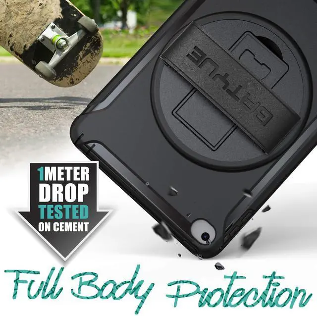 Alt view image 5 of 5 - iPad mini 5 Case 2019, iPad mini 4 Case, BATYUE Three Layer Heavy Duty Full-Body Rugged Protective Case with 360 Rotation Stand/Leather Hand Strap for iPad mini 5th Generation 7.9 Inch Tablet (Black)