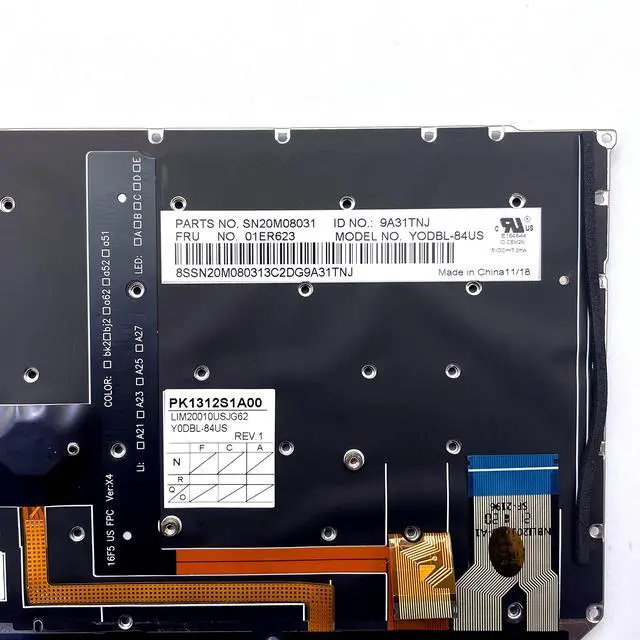 Alt view image 5 of 5 - New US Layout Keyboard Backlit Replacement for Lenovo ThinkPad X1 Carbon 5th Gen 2017, for Thinkpad X1 Carbon 6th Gen 2018 01ER623 01ER664 01ER705