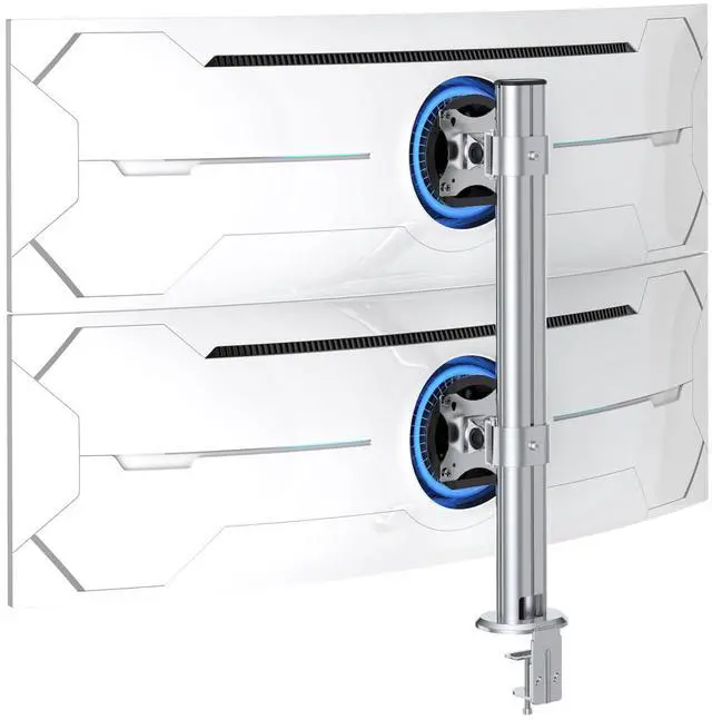 Main image of BEWISER Dual Monitor Desk Mount- Vertical Heavy Duty Monitor Stand Clamp Mount Fits Two 17 to 49 Inch Screen with Swivel, Tilt, Height Adjustable,Weight Capacity up to 33 lbs