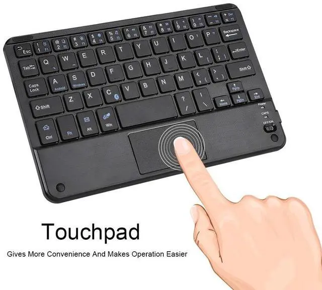Alt view image 4 of 5 - Keyboard, Portable Universal 7inch Bluetooth Keyboard with Touchpad for Tablet/Mobile Phone/PC, Compatible for for Android
