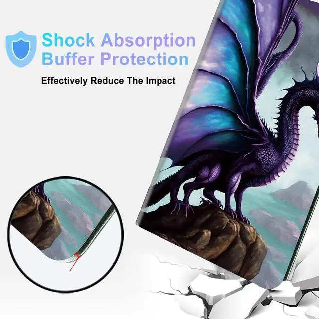 Alt view image 5 of 5 - BPQOJB Case for All-New Kindle Fire HD 10 & 10 Plus Tablet 11th Generation 2021 Release 10.1 inch with Adjustable Stand & Auto Wake/Sleep Feature Smart Protect Cover Case - Purple Dragon
