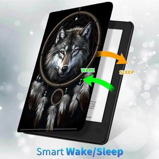 Alt view image 3 of 5 - BREIDMKFM Slim for All-New  Fire HD 10 and Fire HD 10 Plus Tablet Case (Only Fit 13th Generation 2023 Release), Smart Standing Cover with Auto Sleep/Wake, Dreamcatcher Wolf