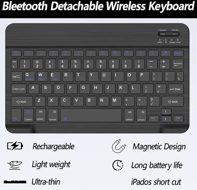Alt view image 4 of 5 - BSBLESS Keyboard Case for iPad 11th 10th Generation - iPad 10th Generation Case with Detachable Wireless Keyboard - Smart Folio Cover with Pencil Holder for 11-inch A16 2025 10.9-inch 2022, Black