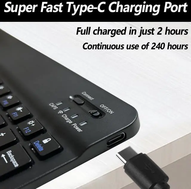 Alt view image 5 of 5 - BSBLESS Keyboard Case for iPad 11th 10th Generation - iPad 10th Generation Case with Detachable Wireless Keyboard - Smart Folio Cover with Pencil Holder for 11-inch A16 2025 10.9-inch 2022, Black