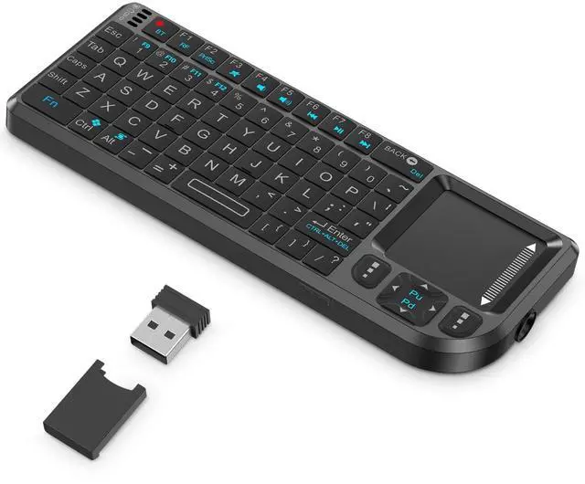 Main image of Mini Keyboard with Touchpad, 2.4G + Bluetooth Wireless Mini USB Keyboard, Ultra-Thin Handheld Portable for PC/Tablet/TV/Smartphone, Rechargeable