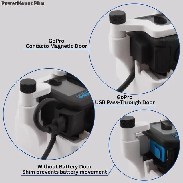 Alt view image 4 of 5 - 9Thirteen, Cooler Fan/Case. Works with GoPro HERO9, HERO10, HERO11, HERO12, HERO13, Reduce Overheating in Static Environments at Sporting Events, Vlogging, Dash,Airplane Cam (White, PowerMount Plus)