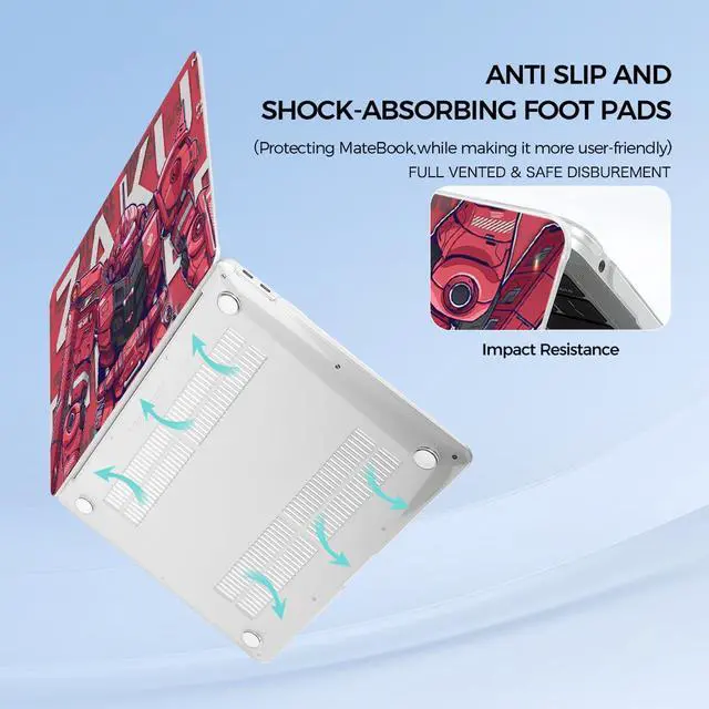 Alt view image 4 of 5 - Conbovo Compatible with MacBook Air 13.6 inch Case M2 M3 M4 2022 2023 2024 2025 A3240 A3113 A2681, Plastic Hard Shell Case & Keyboard Cover & Type-C Adapter, Mecha