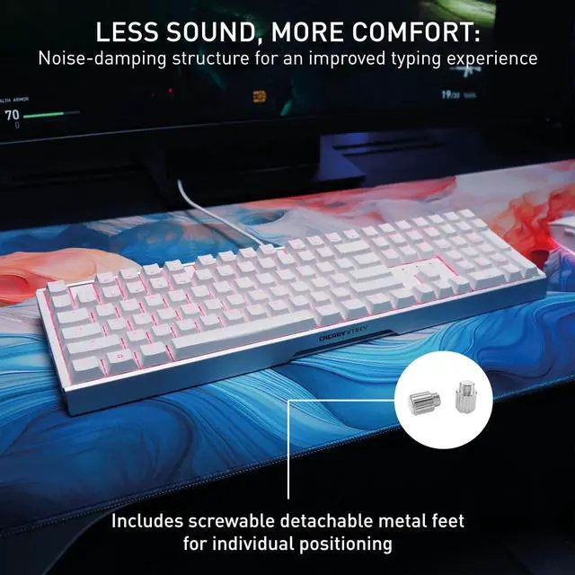 Alt view image 4 of 5 - CHERRY XTRFY MX 3.1 Mechanical Wired Gaming Keyboard | New MX2A Switches (White, MX2A Silent Red)