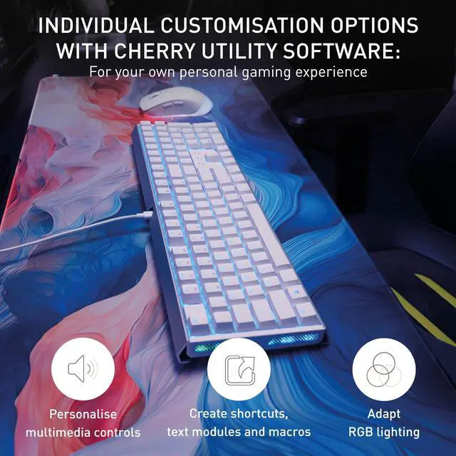 Alt view image 5 of 5 - CHERRY XTRFY MX 3.1 Mechanical Wired Gaming Keyboard | New MX2A Switches (White, MX2A Silent Red)
