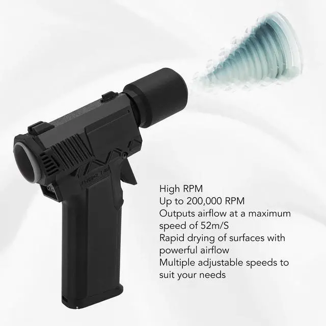 Alt view image 2 of 5 - Electric Air Duster, 200000RPM Multifunctional Jet Dry Blower Stepless Speed Type C Fast Charge for Cleaner Car Computer Keyboard, Inflate, Make Fire