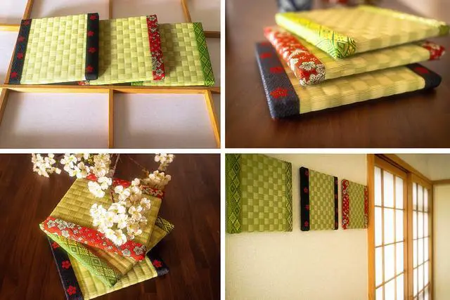 Alt view image 5 of 5 - Japanese Small Tatami Mat, Japanese Style Decoration, Home and Company Decoration, Mouse Pad, Tea Tray, Japanese Gift(Dark Blue)