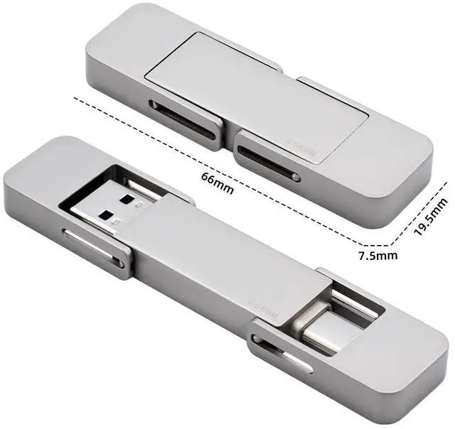 Alt view image 2 of 5 - CHUCHENG USB Drive 128GB External SSD,USB 3.2 Gen 2 A+C Dual Port Portable SSD,Up to 550MB/s for Data Storage, External Solid State Hard Drive for iPhone 15/16 /Android/PC/Mac/Laptop