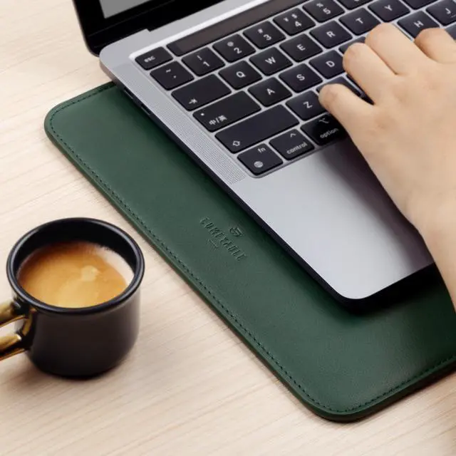 Alt view image 4 of 5 - Comfyable Laptop Sleeve 14 Inch Precisely Compatible with MacBook Pro M4 M3 M2 M1 Pro/Max 2024, Faux Leather Cover Case 14 in, Green