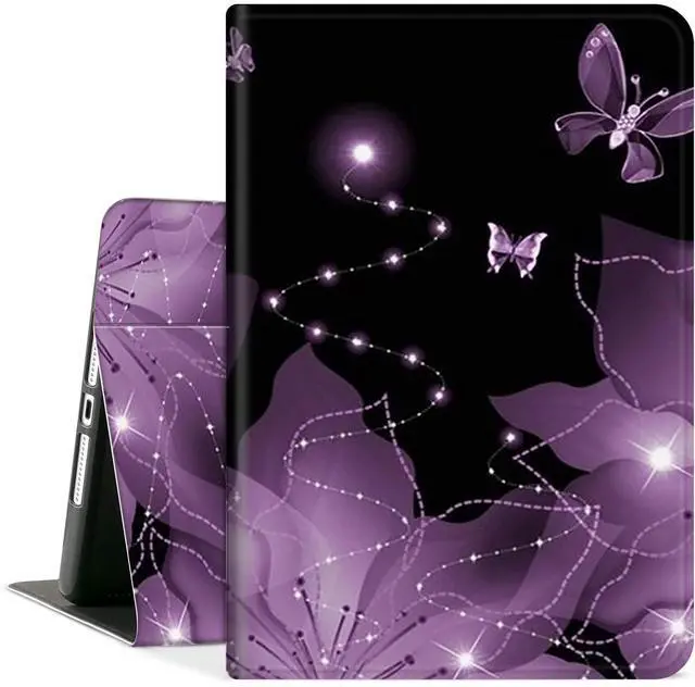 Main image of Case for Kindle Fire 7 Tablet ((9th/7th/5th Generation,2019/2017/2015 Released),PU Leather Fold Standing Shell Multiple Angles Cover with Auto Wake/Sleep,Purple Flower
