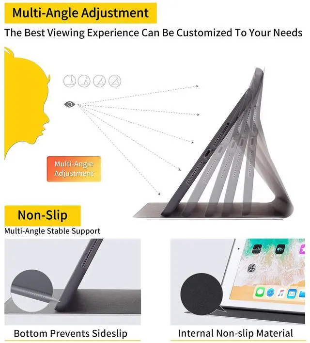 Alt view image 5 of 5 - Case for Kindle Fire 7 Tablet ((9th/7th/5th Generation,2019/2017/2015 Released),PU Leather Fold Standing Shell Multiple Angles Cover with Auto Wake/Sleep,Purple Flower