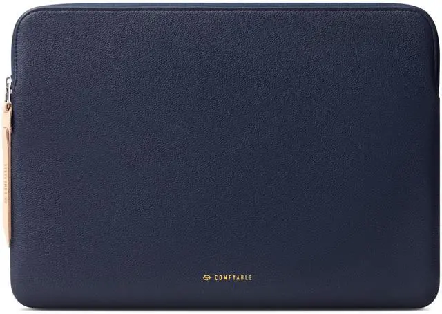 Main image of Comfyable Leather Laptop Sleeve Compatible with 16 Inch MacBook Pro M4 2024 & 15 Inch MacBook Air M4 M3 M2 2025, Blue