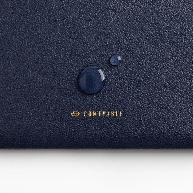 Alt view image 3 of 5 - Comfyable Leather Laptop Sleeve Compatible with 16 Inch MacBook Pro M4 2024 & 15 Inch MacBook Air M4 M3 M2 2025, Blue