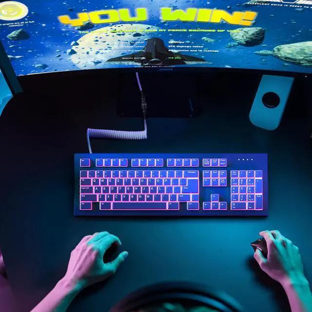 Alt view image 3 of 5 - Deskr Coiled Keyboard Cable - USB C Cable for Gaming Keyboard | Double-Sleeved Mechanical Keyboard Cable - Detachable Metal Connectors Coiled Cable - Type A & USB Type C Cable (Grey) 6ft