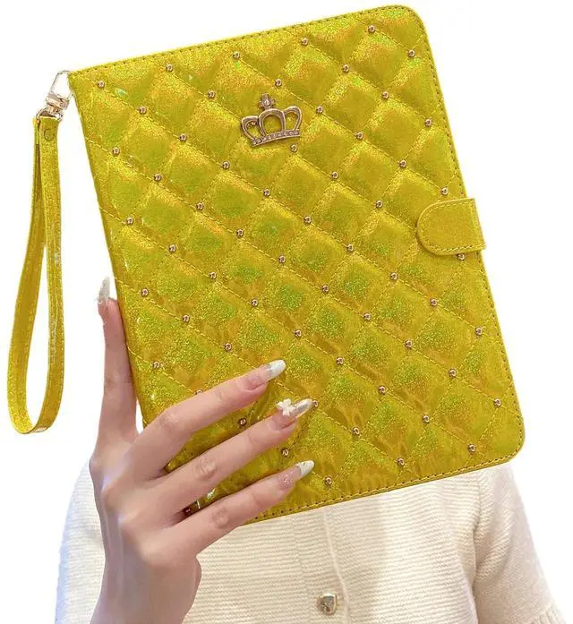 Main image of Case for iPad (A16) 11th Generation 11 Inch 2025 / iPad 10th Generation 10.9 Inch 2022, [Built-in Pencil Holder] Heavy Duty Shockproof Glitter Sparkly Leather Bling Folio Protective Cover (Golden)