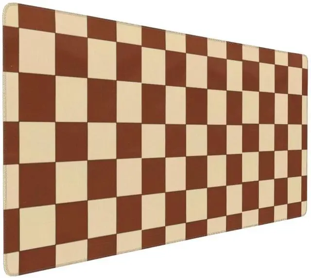 Main image of DJYQBFA Brown Beige Checkered Mouse Pad Large Desk Mat for Keyboard and Mouse Non-Slip Gaming Mousepad Office Desk Accessories for Computer 35.4x15.7Inch