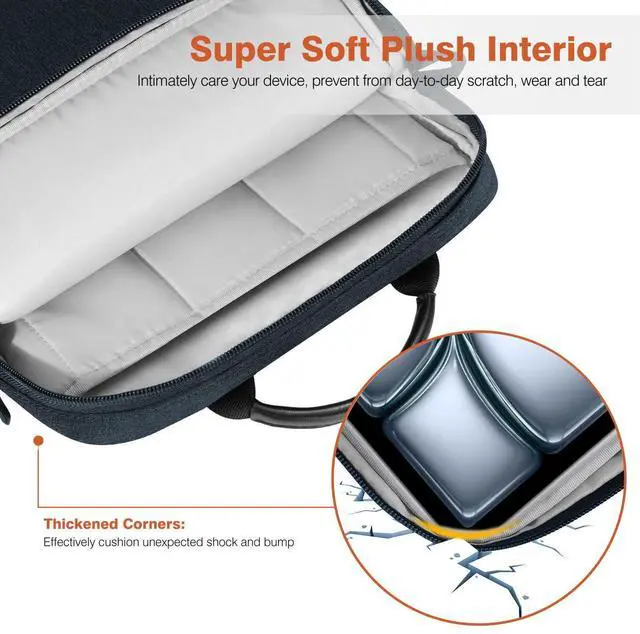 Alt view image 4 of 5 - Dadanism 13 Inch Tablet Sleeve Shoulder Bag with Handle for iPad Pro 13" M4 2024, iPad Air 13", iPad Pro 12.9", Galaxy Tab S10+ Plus/S9 FE+/S9+ Plus 12.4", Remarkable Paper Pro 11.8", Indigo