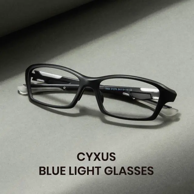 Alt view image 4 of 5 - Cyxus Small Squre Blue Light Glasses for Women Men TR Frame UV Blocking Computer Glasses Clear AC Lens Eyewear