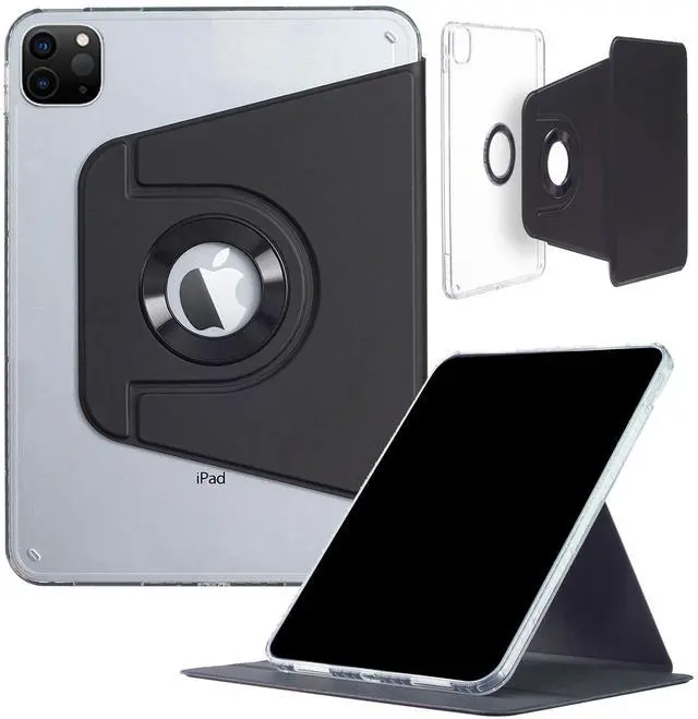 Main image of iPad Pro-6 5 4 3 (11'') Case, iPad Air-6 (11'') Air-5 Air-4 (10.9'') Case, DMaos Magnetic Detachable Smart Cover, 360deg Rotation - Black