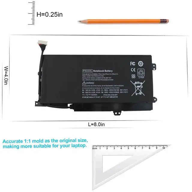 Alt view image 4 of 5 - SKY BOY PX03XL Notebook Battery for HP Envy 14 Touchsmart M6 M6-K M6-K125DX M6-K015DX M6-K025DX M6-K010DX M6-K022DX 14- K112NR 715050-001 714762-1C1 TPN-C109 TPN-C110 TPN-C111 HSTNN-LB4P M6-k088CA
