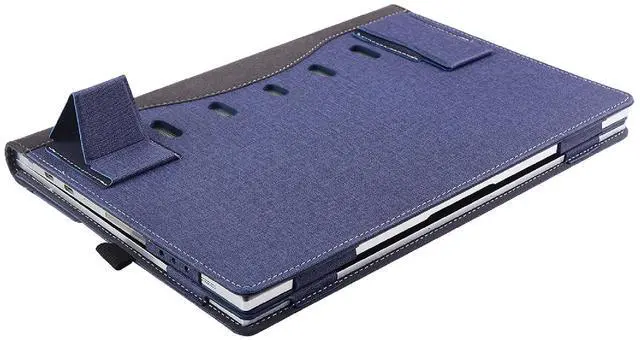 Alt view image 4 of 5 - Laptop Case Cover for 15.6" Samsung Galaxy Book4/3/2 360 Pro 360 15.6 Pro 4/3/2 NP950 NT955 NP750 Notebook Sleeve Bag PU Shell with Kickstands (Blue, 15.6)