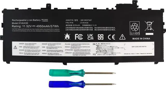 Main image of King EBOYEE 01AV430 SB10K97587 57WH Laptop Battery Replacement for ThinkPad X1 Carbon 5th Gen 2017 6th Gen 2018 Series 01AV431 SB10K97588 SB10K97587 01AV494 SB10K97586 01AV429 SB10K97586 11.52V 4Cell