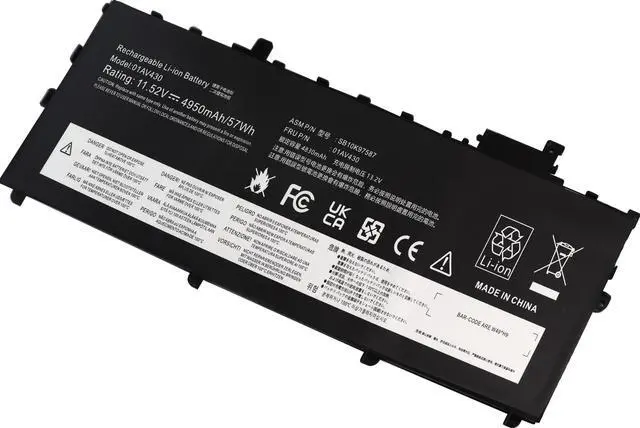 Alt view image 4 of 5 - King EBOYEE 01AV430 SB10K97587 57WH Laptop Battery Replacement for ThinkPad X1 Carbon 5th Gen 2017 6th Gen 2018 Series 01AV431 SB10K97588 SB10K97587 01AV494 SB10K97586 01AV429 SB10K97586 11.52V 4Cell