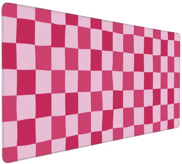 Main image of DJYQBFA Pink Purple Checkerboard Mouse Pad Large Desk Mat for Keyboard and Mouse Non-Slip Gaming Mousepad Office Desk Accessories for Computer 35.4x15.7Inch