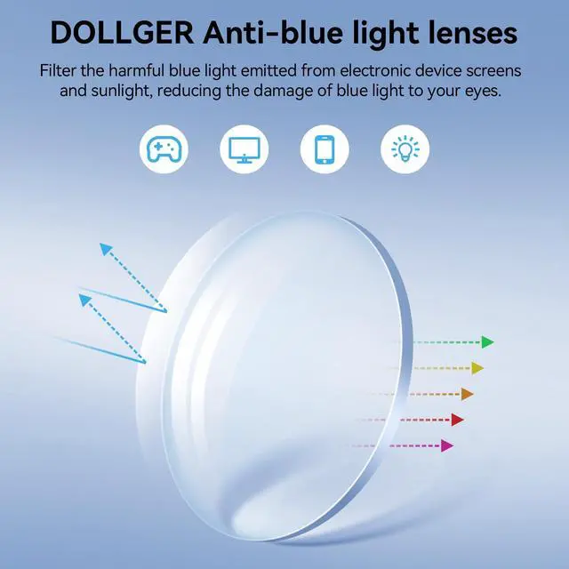 Alt view image 5 of 5 - Dollger Blue Light Blocking Glasses for Women Man Anti Glare UV Computer Gaming Glasses TR90 Retro Square Eyeglasses clear Frame