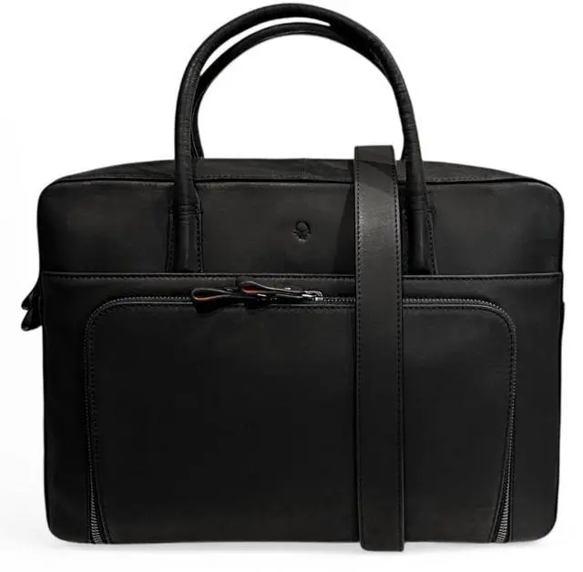 Main image of DONBOLSO Thicker Nizza Vintage Black Laptop Sleeve Bag, Fits 14 inch Laptop or Notebooks - Removable Shoulder Strap - 1pc