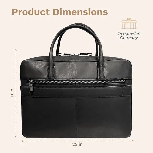 Alt view image 3 of 5 - DONBOLSO Thicker Nizza Vintage Black Laptop Sleeve Bag, Fits 14 inch Laptop or Notebooks - Removable Shoulder Strap - 1pc