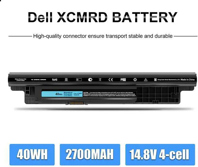 Alt view image 5 of 5 - SLE-TECH 40Wh XCMRD Battery for Dell Inspiron 15 3000 Series 3531 3541 3542 3521 3537 3543 15R 5537 5521 17 3721 3737 17R 5737 5721 14 3421 3437 3443 14R 5421 Latitude 3540 4WY7C P28F P26E P40F V8VNT