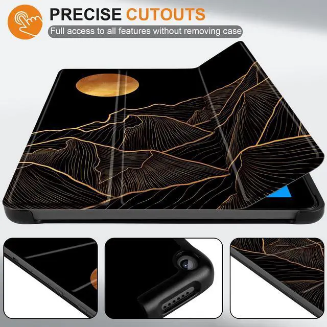 Alt view image 2 of 5 - DONGKE Case for All-New  Fire HD 10 Tablet 10.1" (13th Generation, 2023 Release), Trifold Stand + Auto Wake/Sleep + Ultra Lightweight Slim Shell Stand Cover, Abstract Mountain