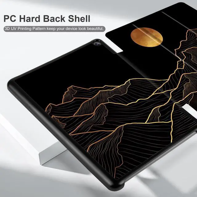 Alt view image 5 of 5 - DONGKE Case for All-New  Fire HD 10 Tablet 10.1" (13th Generation, 2023 Release), Trifold Stand + Auto Wake/Sleep + Ultra Lightweight Slim Shell Stand Cover, Abstract Mountain