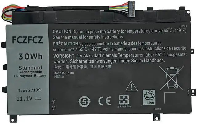 Main image of FCZFCZ 271J9 Battery Replacement for Dell Latitude 13 7000 7350 Series 0271J9 3WKT0 GWV47 MN791 0GWV47 0MN791 YX81V 11.1V 30Wh 2500mAh 3-Cells